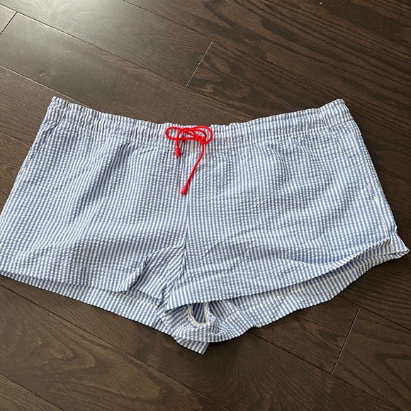 Ladies pinstripe JCrew shorts size large. - Picture 1 of 6
